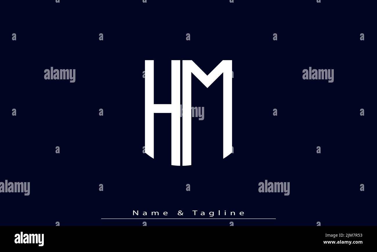 Alphabet letters Initials Monogram logo HM , MH Stock Vector