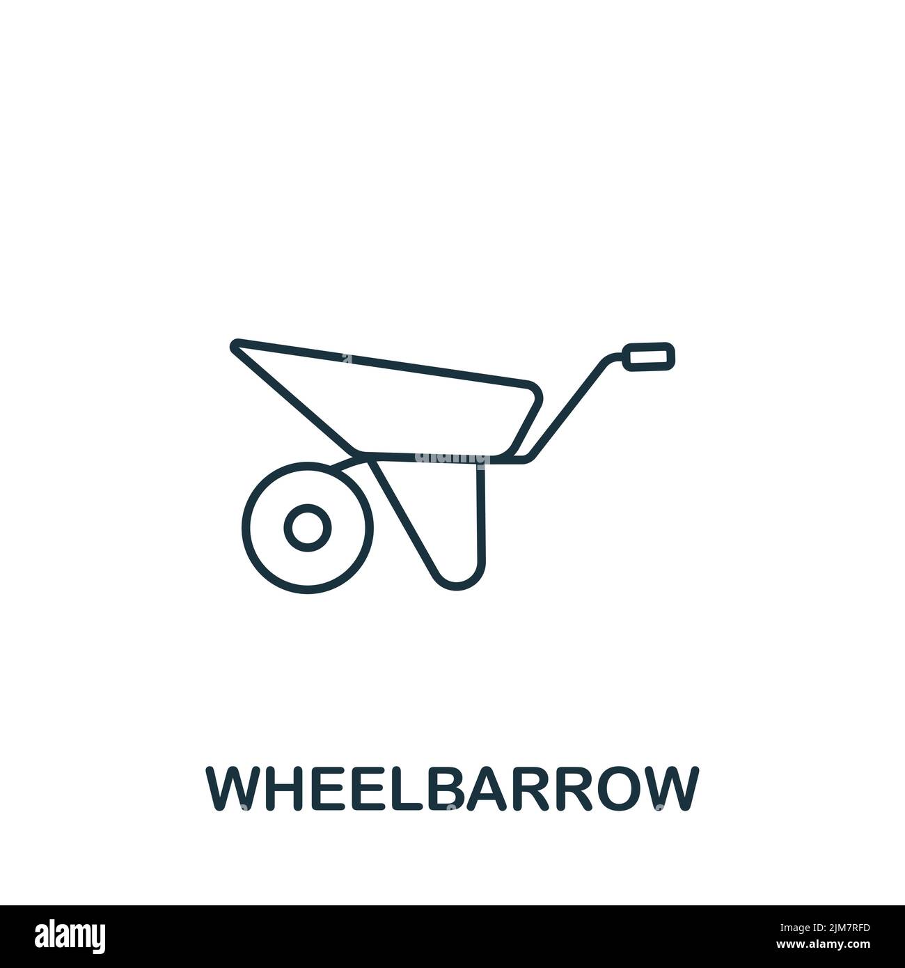Wheelbarrow icon. Monochrome simple Wheelbarrow icon for templates, web design and infographics