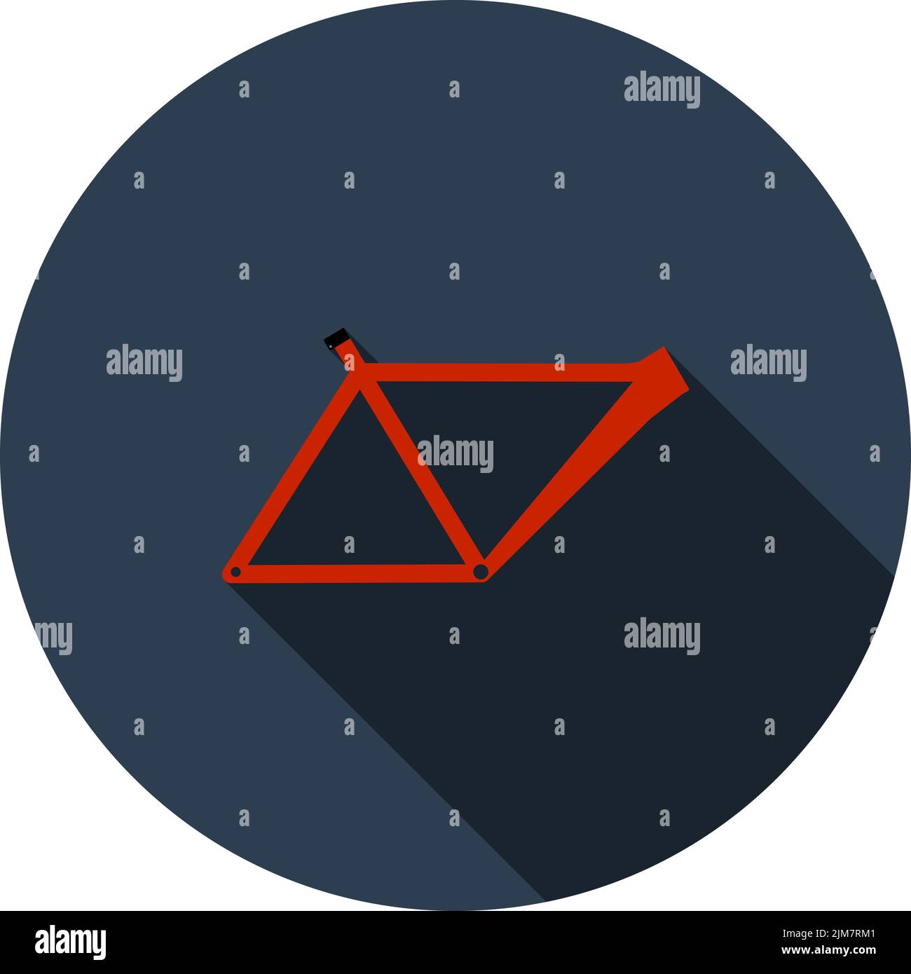 Bike Frame Icon. Flat Circle Stencil Design With Long Shadow. Vector Illustration. Stock Vector