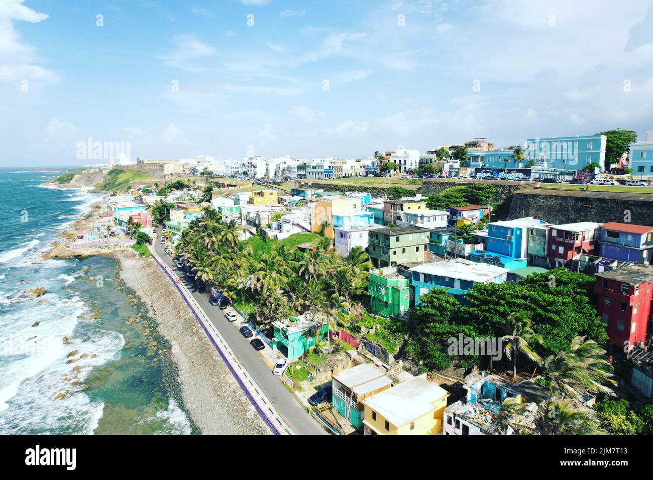 An aerial view of a coastal town in Puerto Rico Stock Photo Alamy