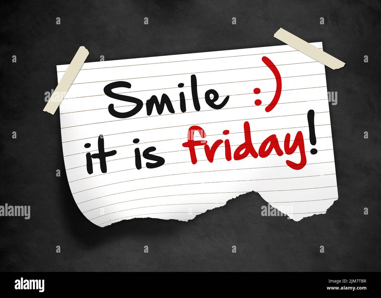 Smile it is friday and let the weekend begin Stock Photo
