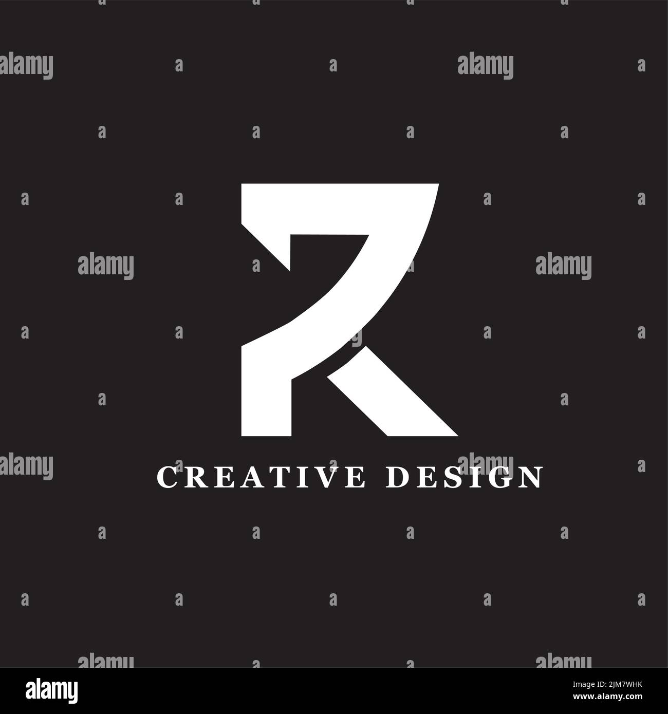 PR Letter Logo Design. Creative design Letters in white and black ...