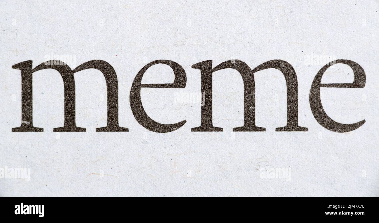 The word meme in print photographed in black and white Stock Photo Alamy