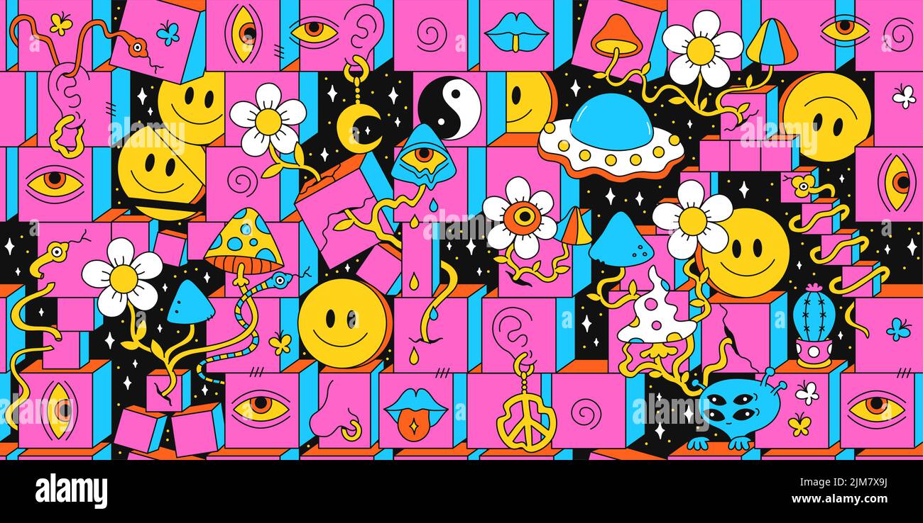 Psychedelic faces hi-res stock photography and images - Alamy, image size:1300x738