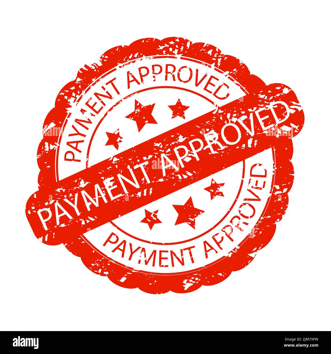 Payment approved rubber stamp for invoice and check. Vector of stamp payment, business sign rubber seal approval isolated icon, red ink agreement illu Stock Photo