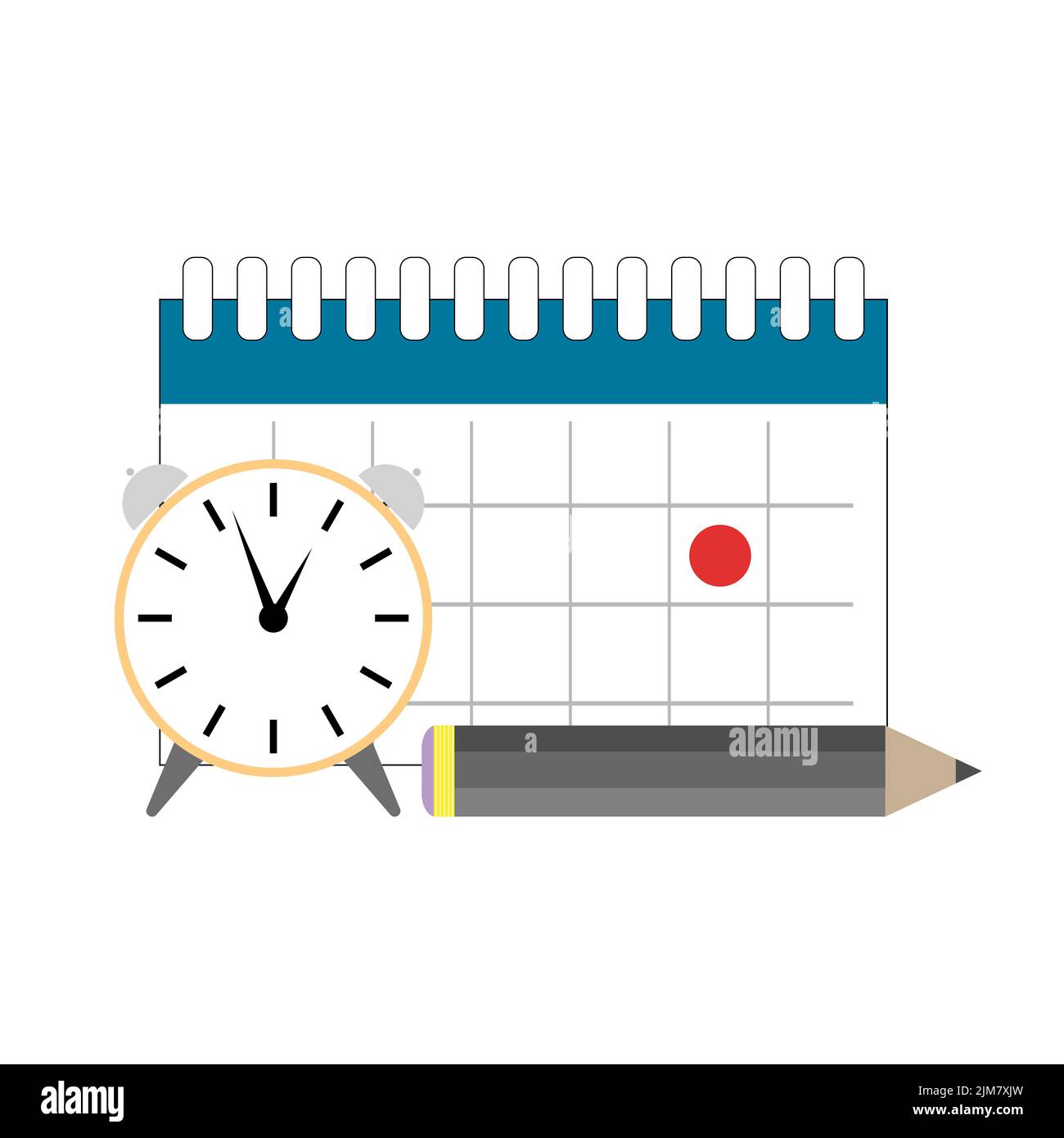 Date and time for pay tax or wage. Vector salary and income paydate, pay money wage, icon of day time, accounting graphic economy and financial manage Stock Photo