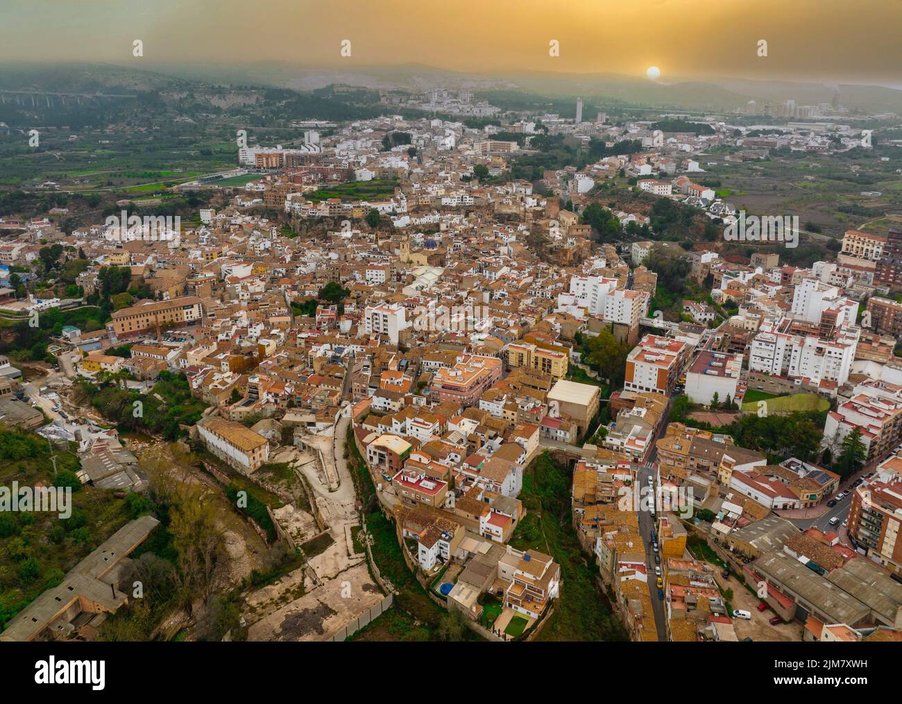 Aerial Image Of The Urban Center Of Bunyol Valencia Spain Town Where aerial-image-of-the-urban-center-of-bunyol-valencia-spain-town-where
