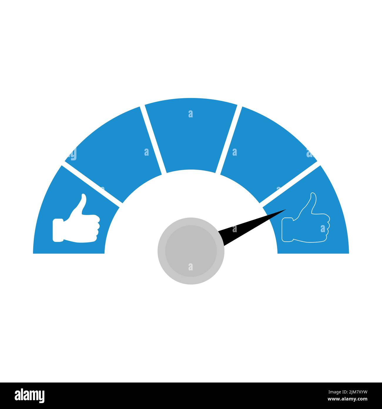 Social media reputation, indicator of popularity and virtual fame. Vector illustration. Media score, network social opinion, positive rating, social m Stock Photo