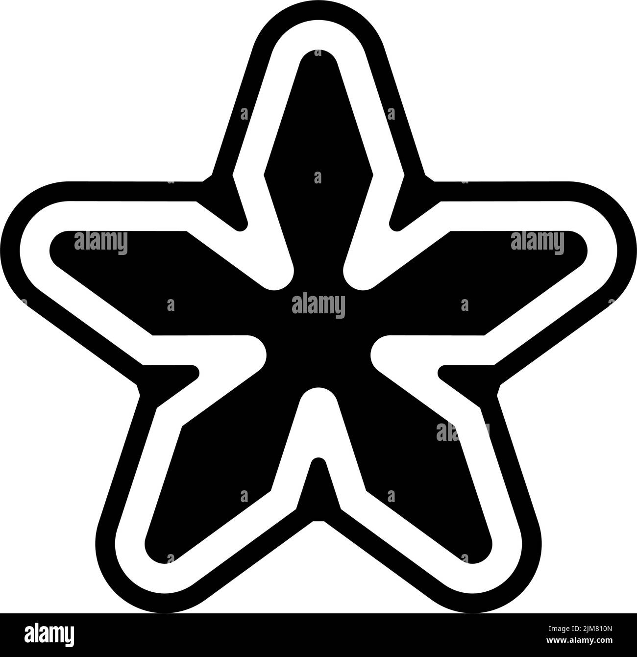 The black flower shaped star sign with white background Stock Vector
