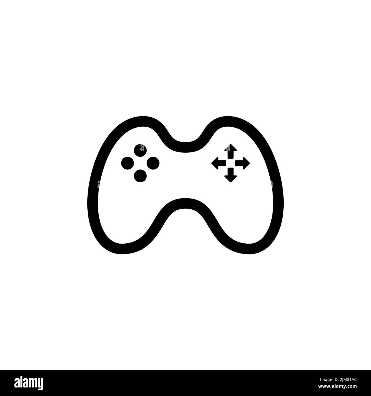 The isolated video game joystick on the white background Stock Vector ...