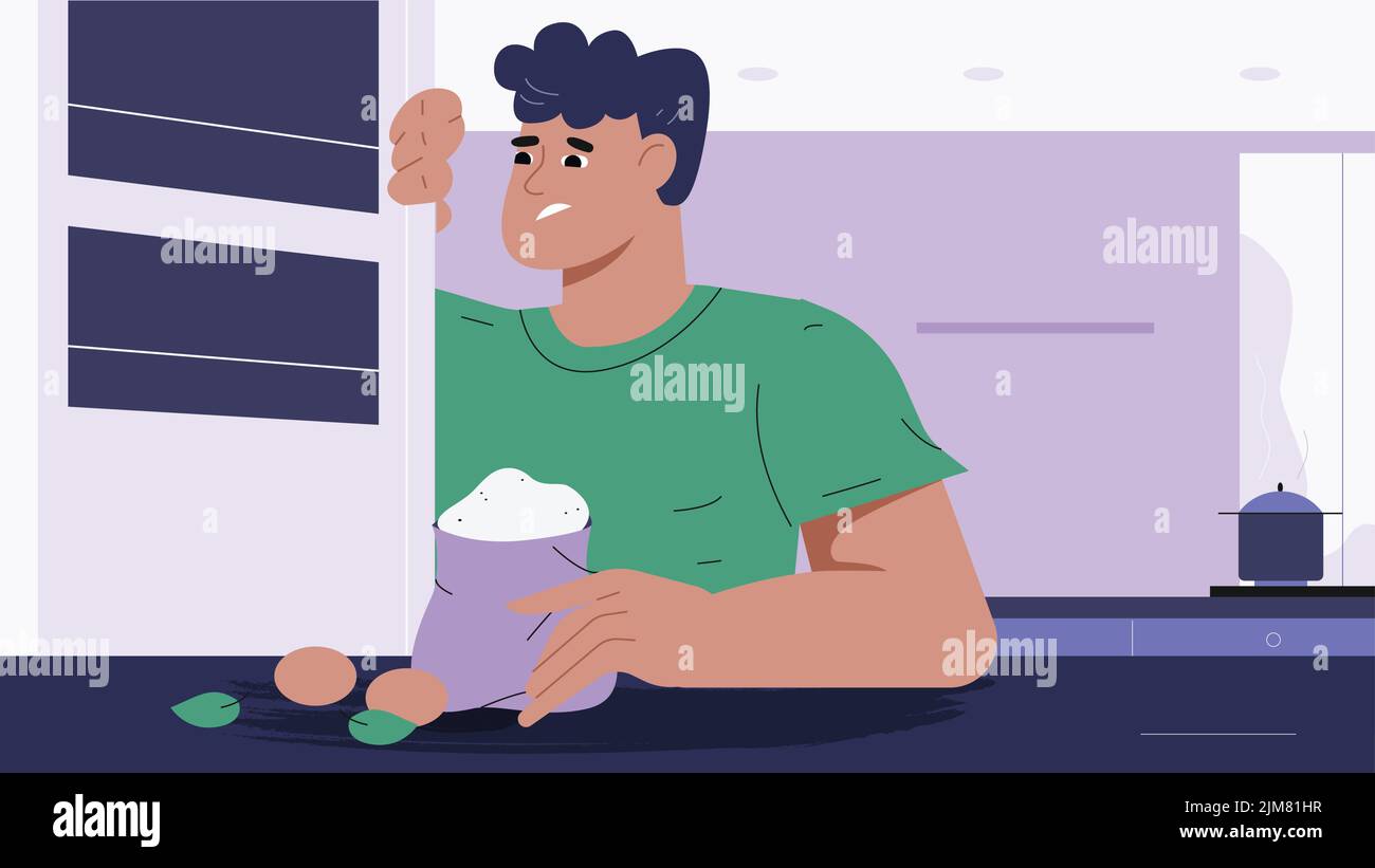 Not enough food in the fridge Stock Vector