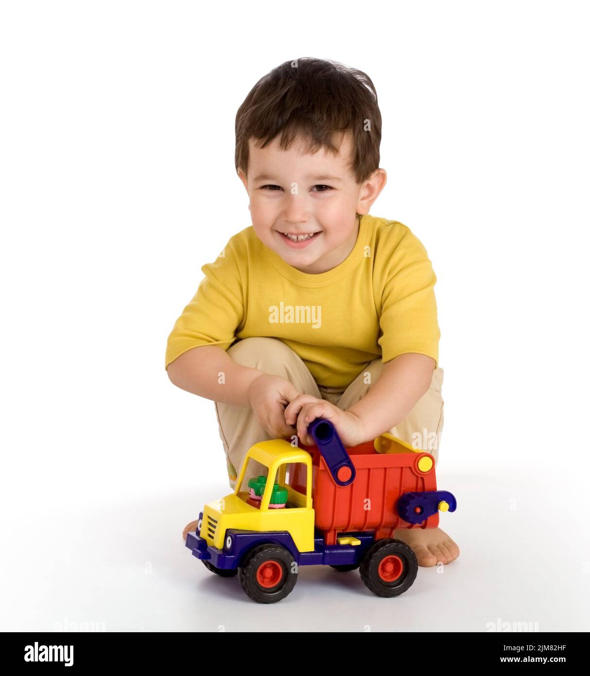 Boy and truck Stock Photo