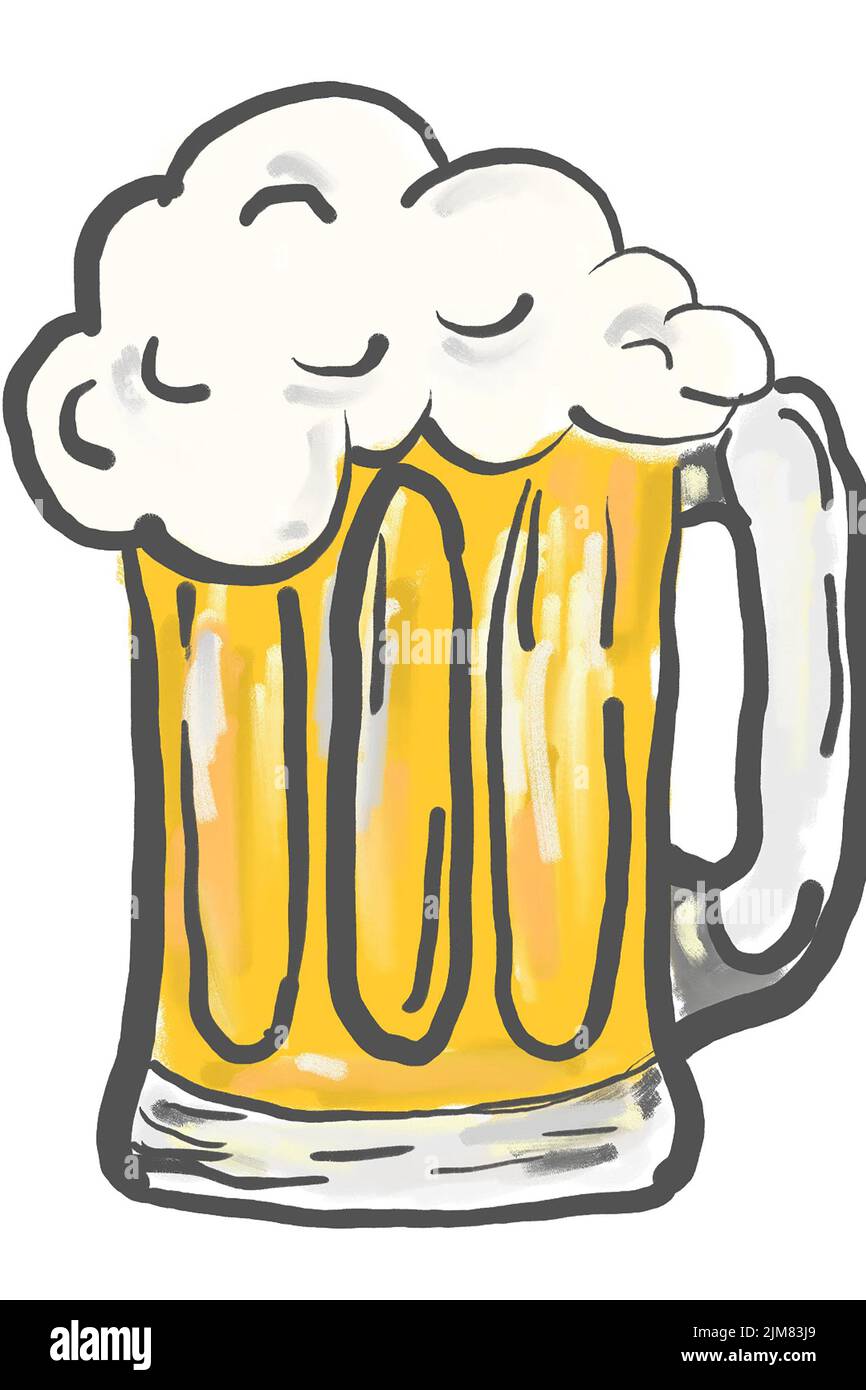 Overflowing cartoon beer glass hi-res stock photography and images - Alamy