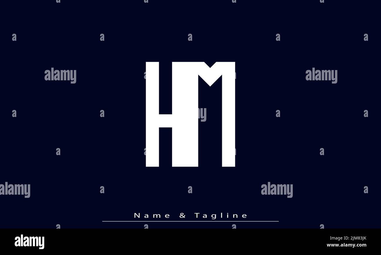 Alphabet letters Initials Monogram logo HM , MH Stock Vector