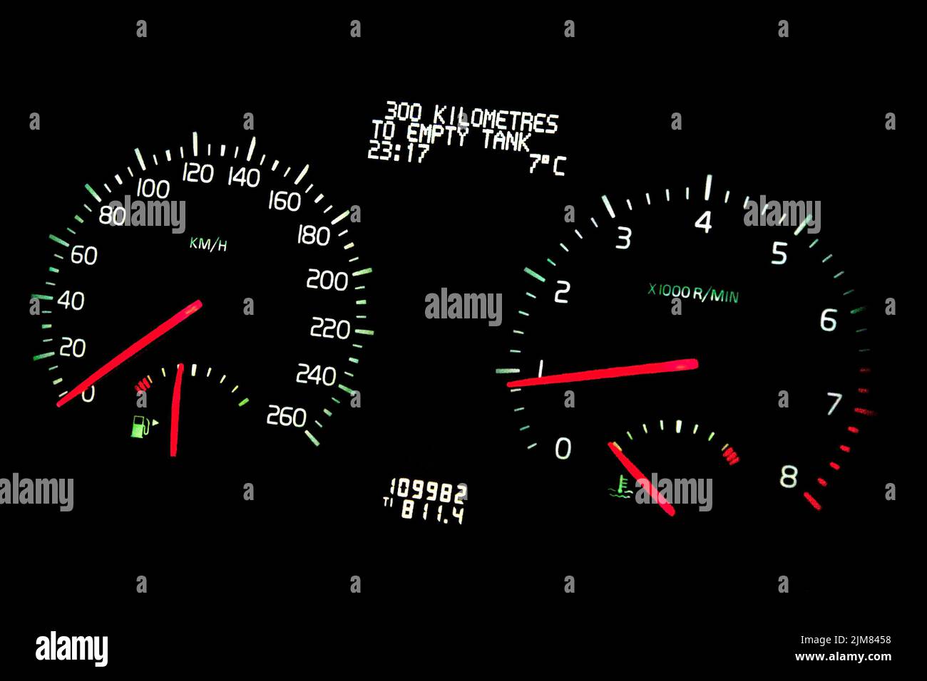 Speedometer at night Stock Photo