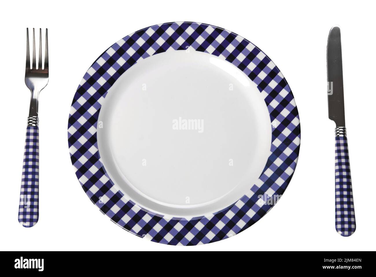 Dinner set (plate, fork, knife Stock Photo Alamy
