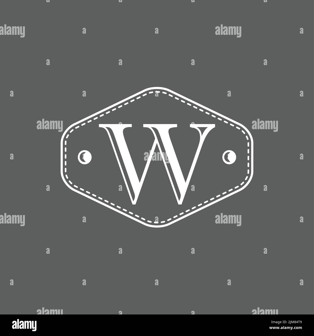 Letter W with vintage style and box frame. Creative design Letters in ...