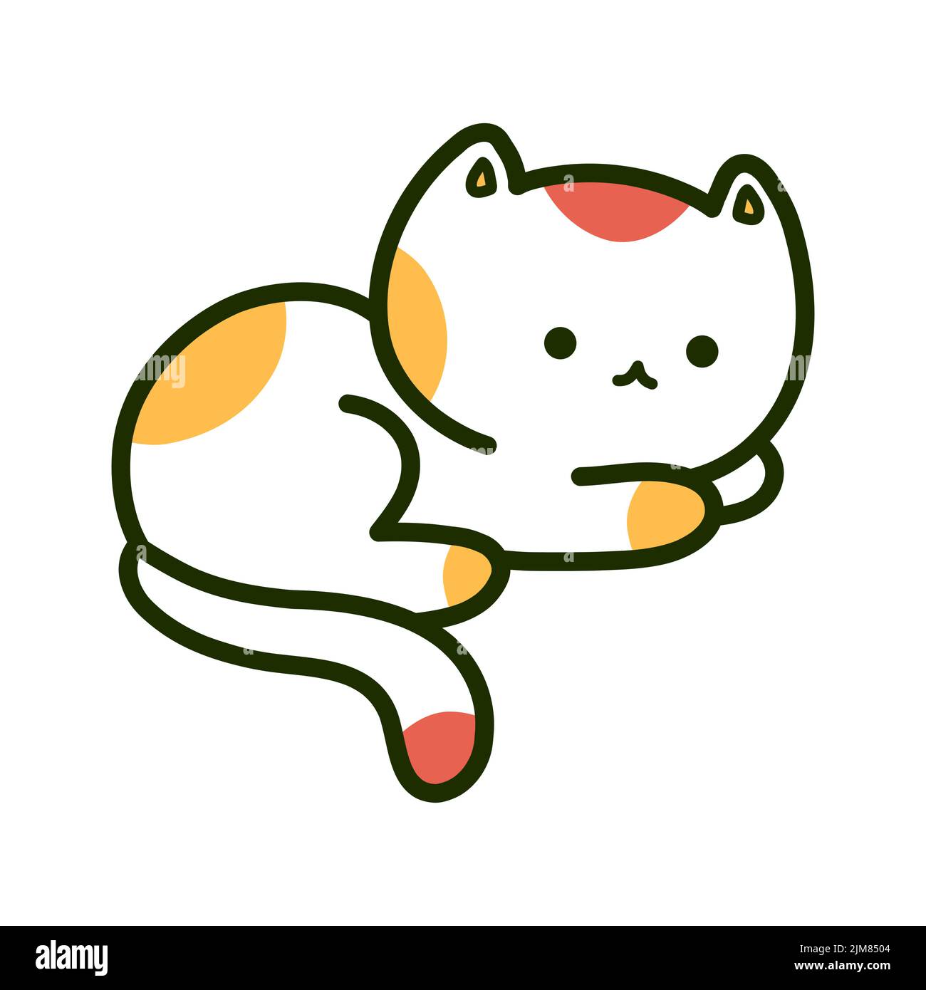Cute Sitting Cat Icon. Funny Cartoon Character. Kawaii Animal