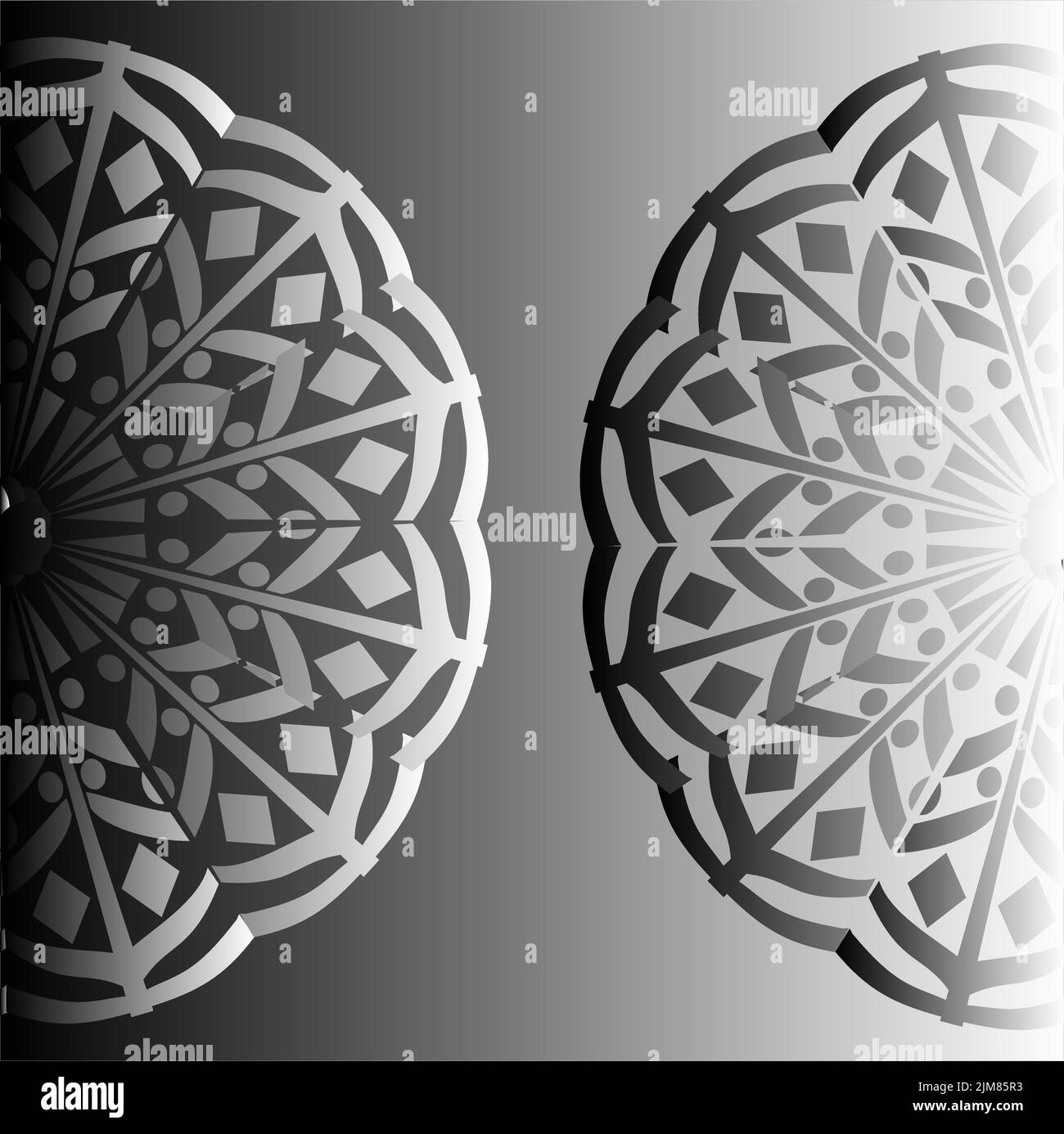 Luxury mandala background with black silver pattern Stock Vector