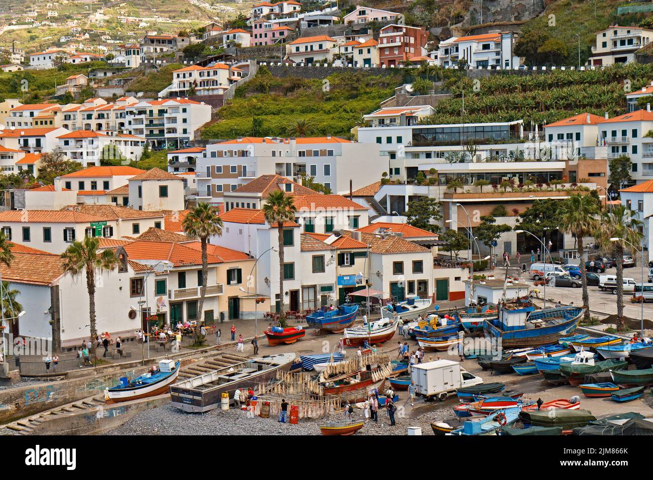 Madeira Portugal Camera De Lobos Harbour View Stock Photo