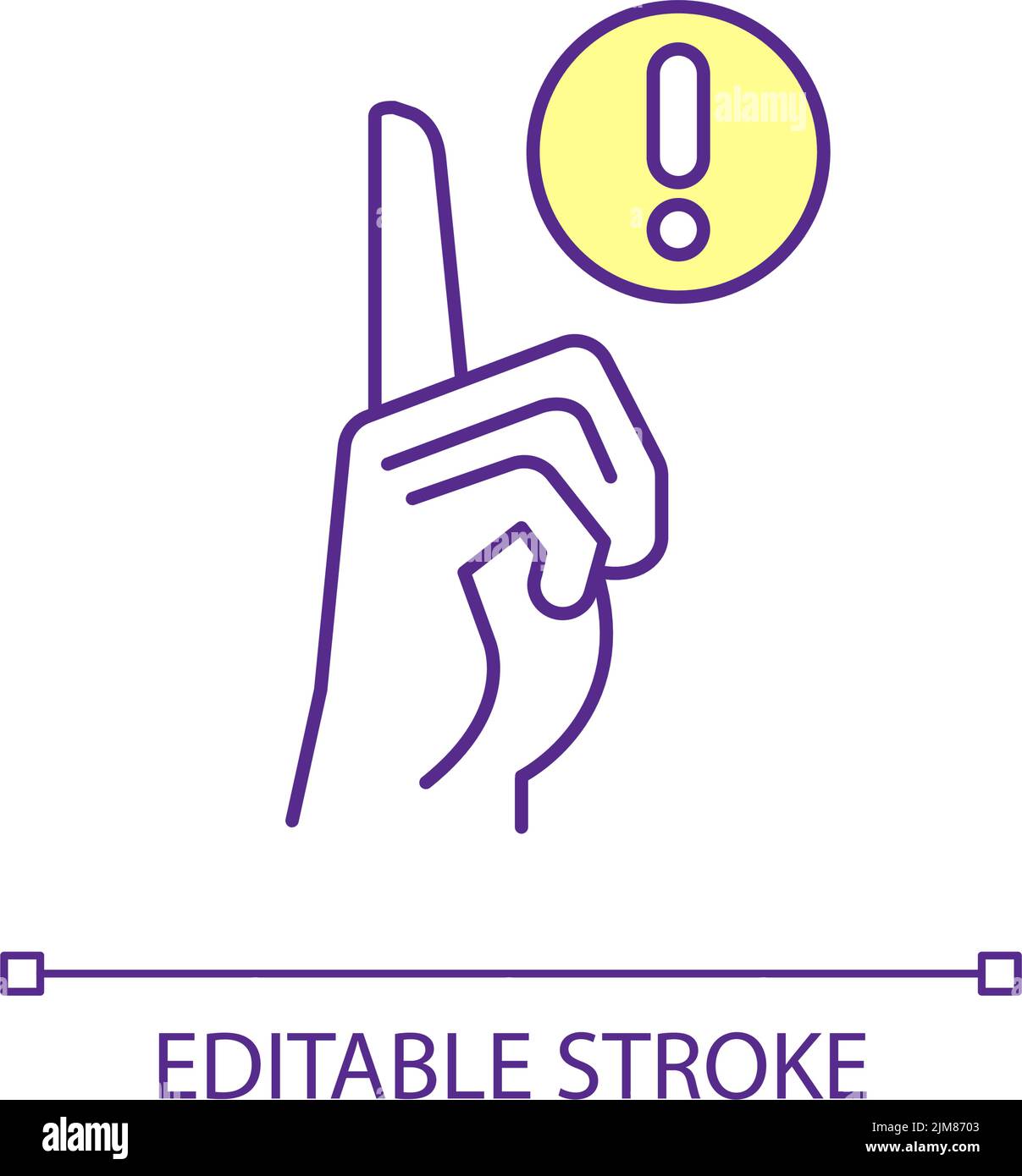 Attention RGB color icon Stock Vector