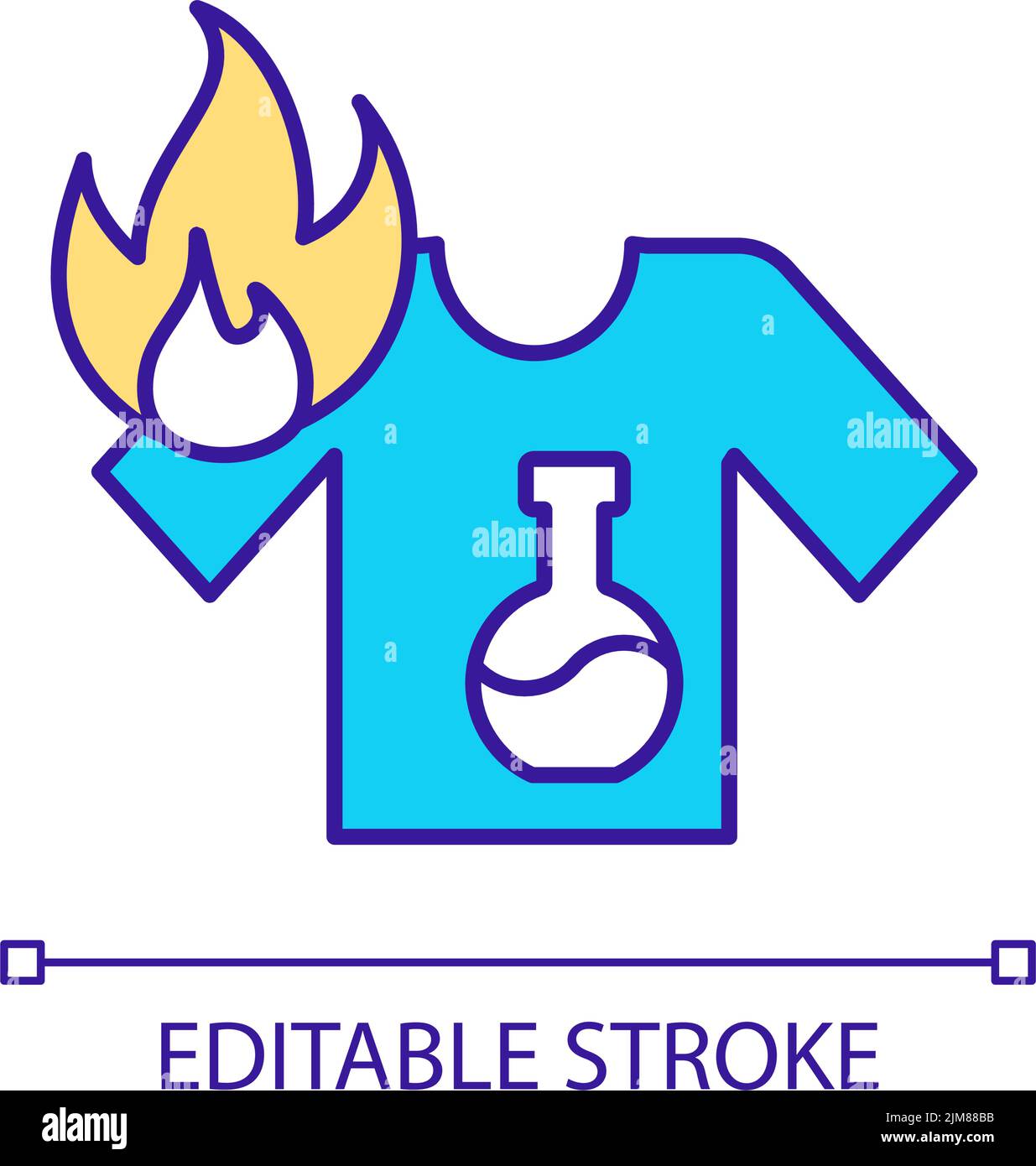 Flammable clothing material RGB color icon Stock Vector Image & Art Alamy