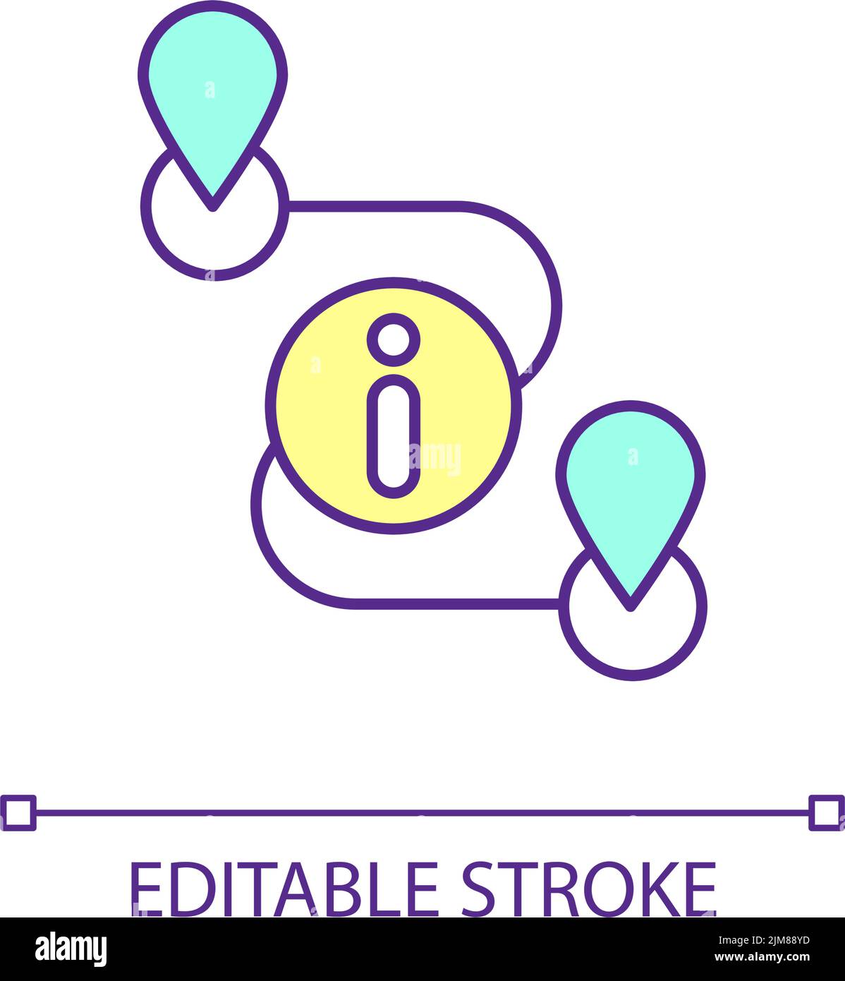 Plan route RGB color icon Stock Vector