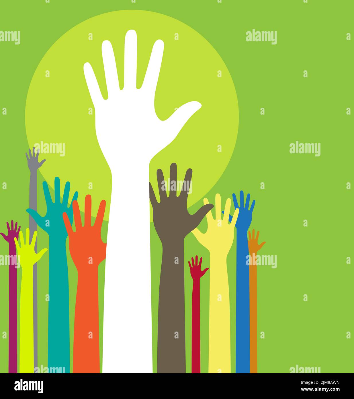 Hands up crowd charity hi-res stock photography and images - Alamy