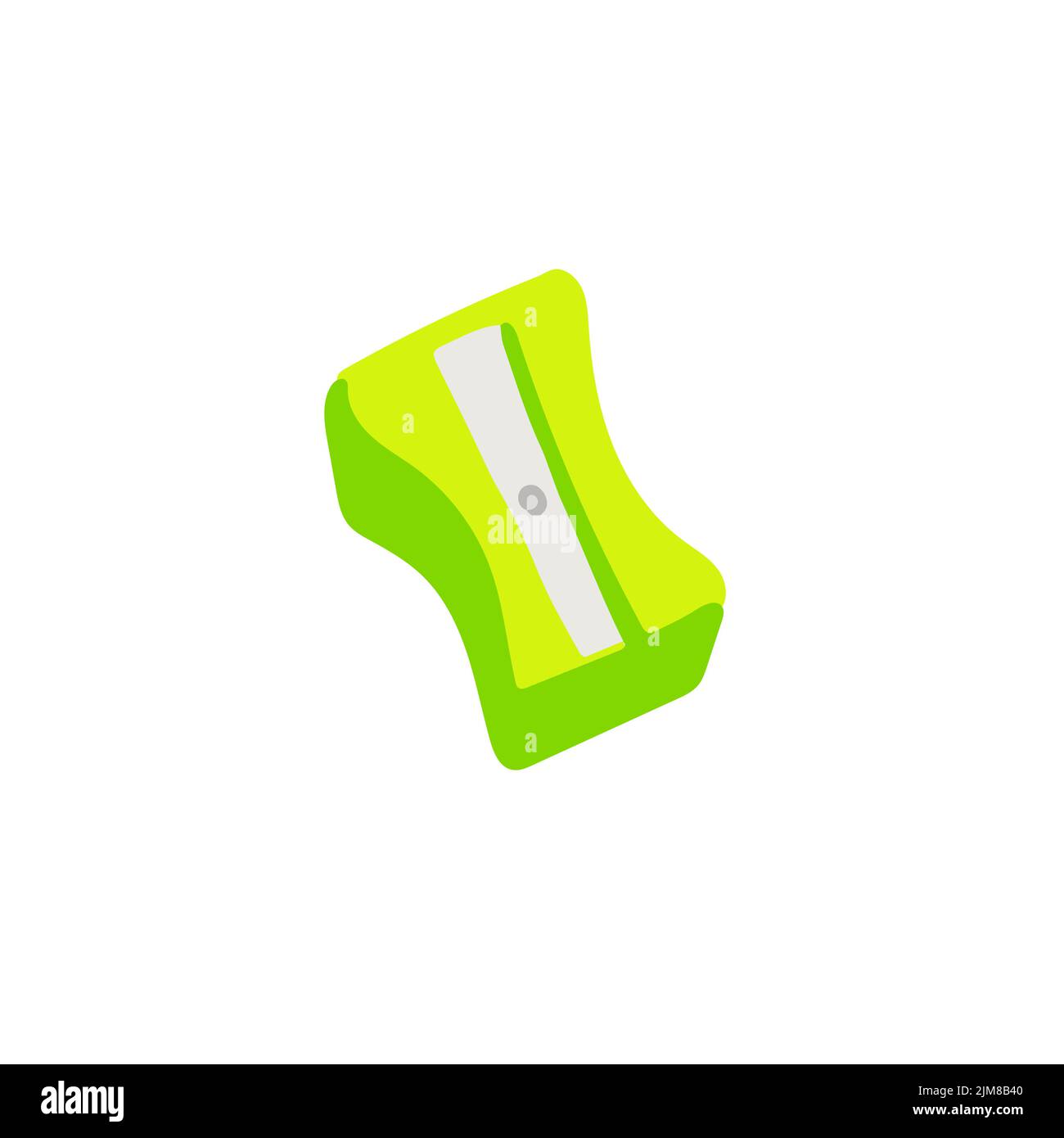 Illustration pencil sharpener in green on a white background Stock ...