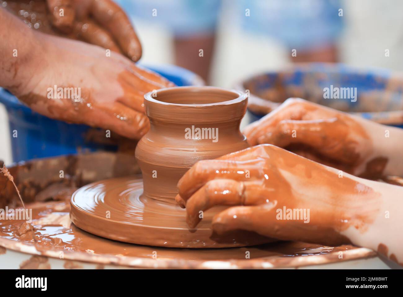 Clay potter hand Stock Photo Alamy