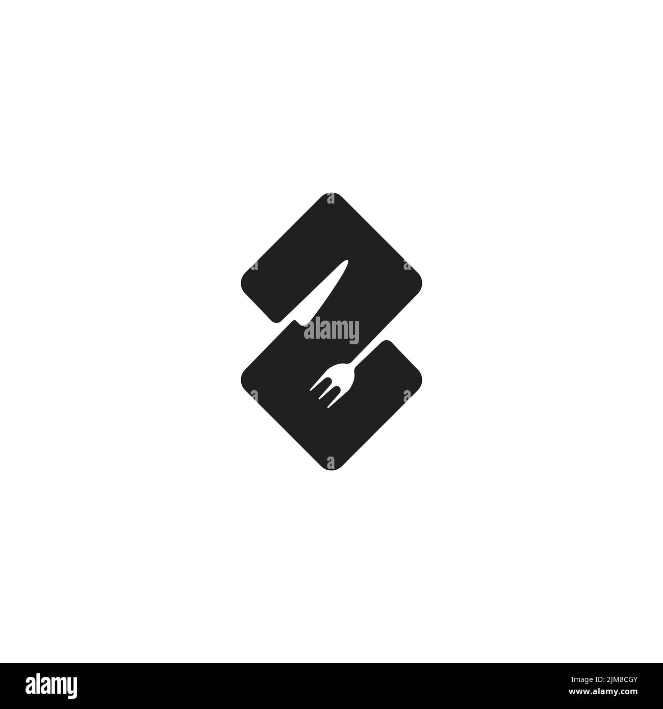 number two knife fork restaurant symbol vector Stock Vector