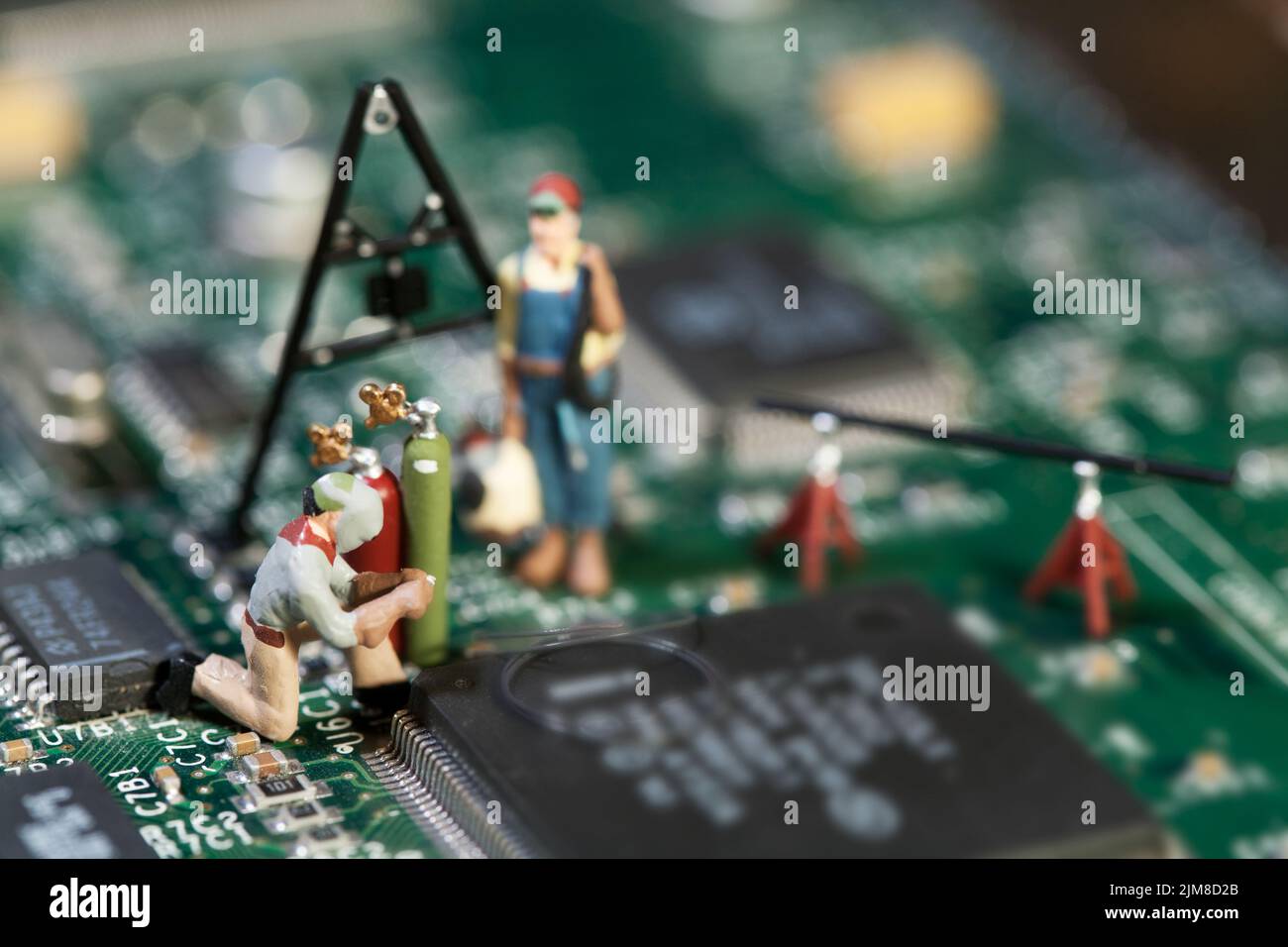 Repairing Electronic Circuitry Stock Photo