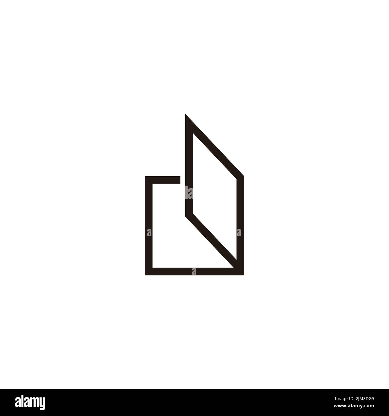 letter d open window frame paper logo vector Stock Vector