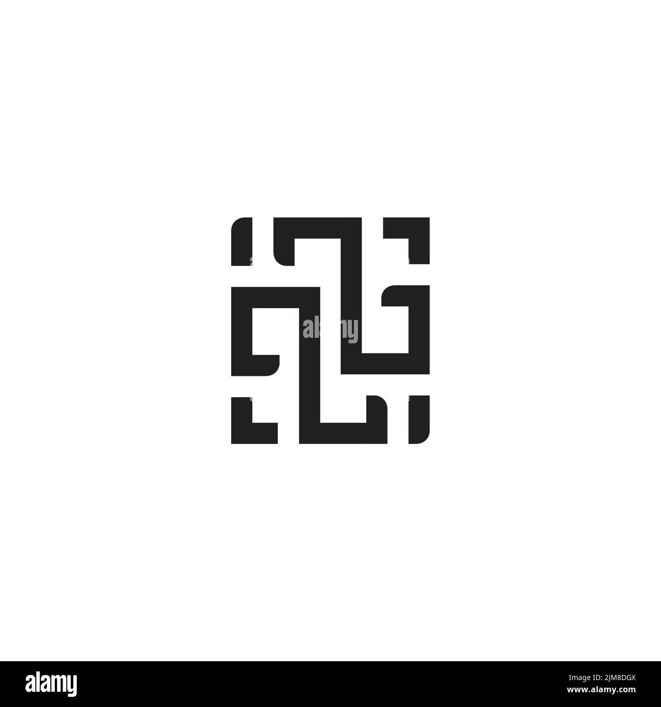 letter qb line art square line geometric logo vector Stock Vector Image ...