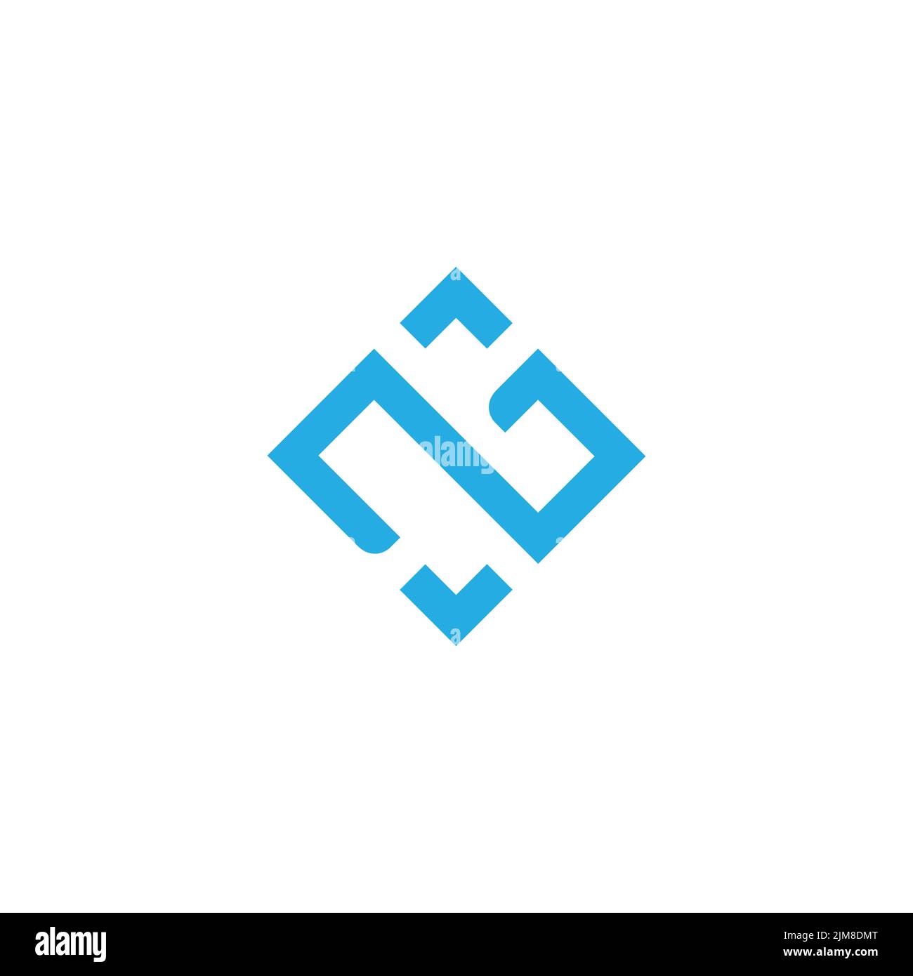 letter n abstract blue diamond line geometric simple logo vector Stock Vector