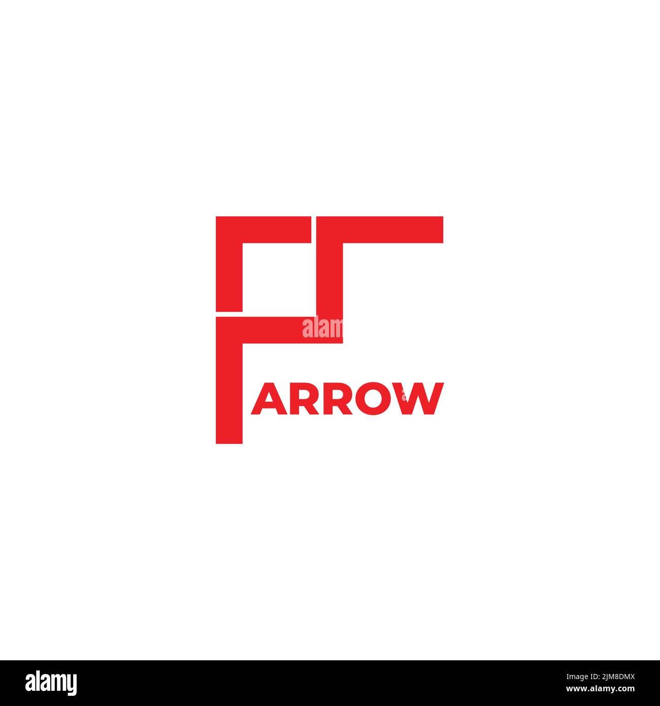 letter mp arrow simple geometric line arrow logo vector Stock Vector