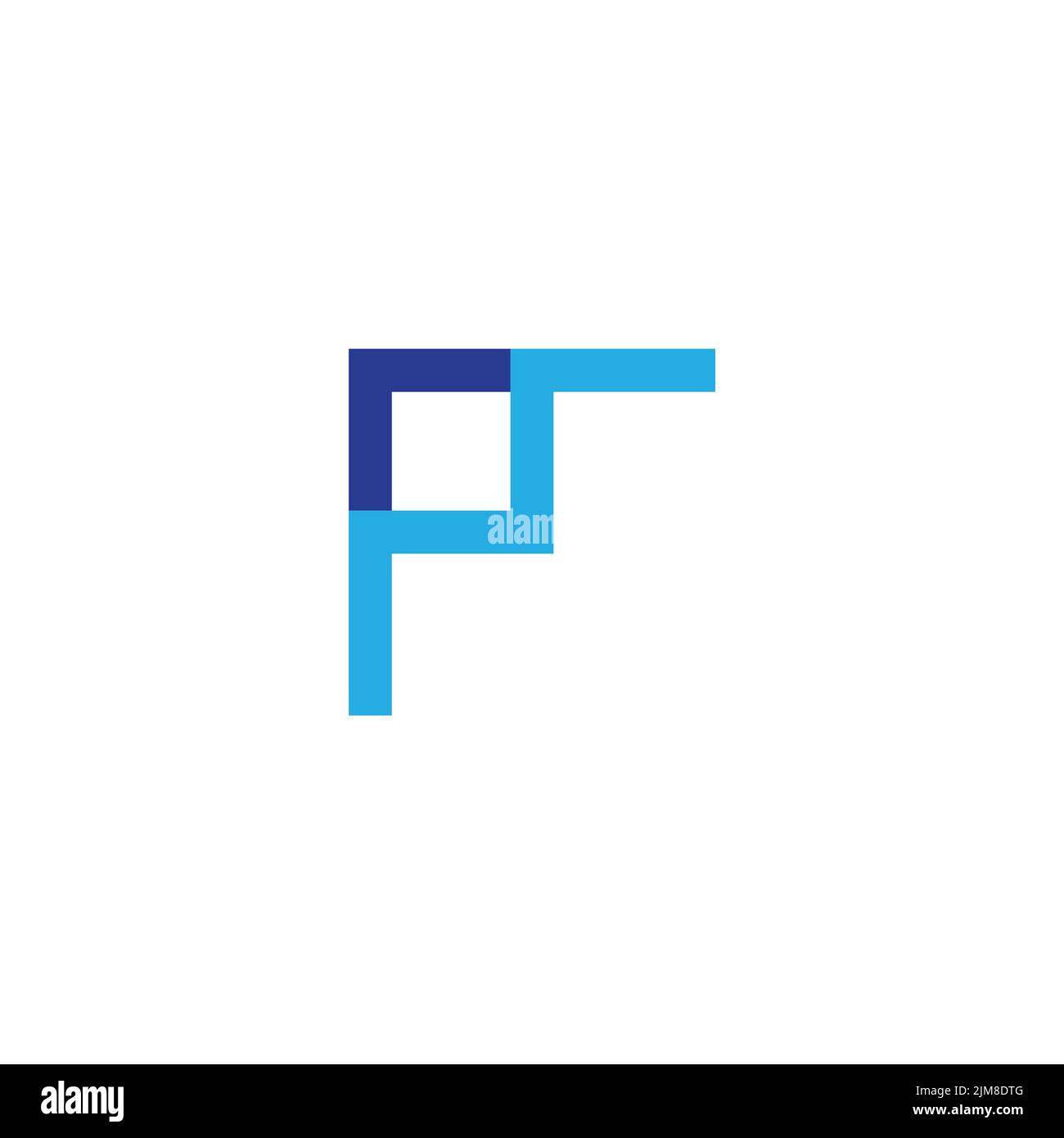 abstract letter pm simple geometric line colorful logo vector Stock Vector