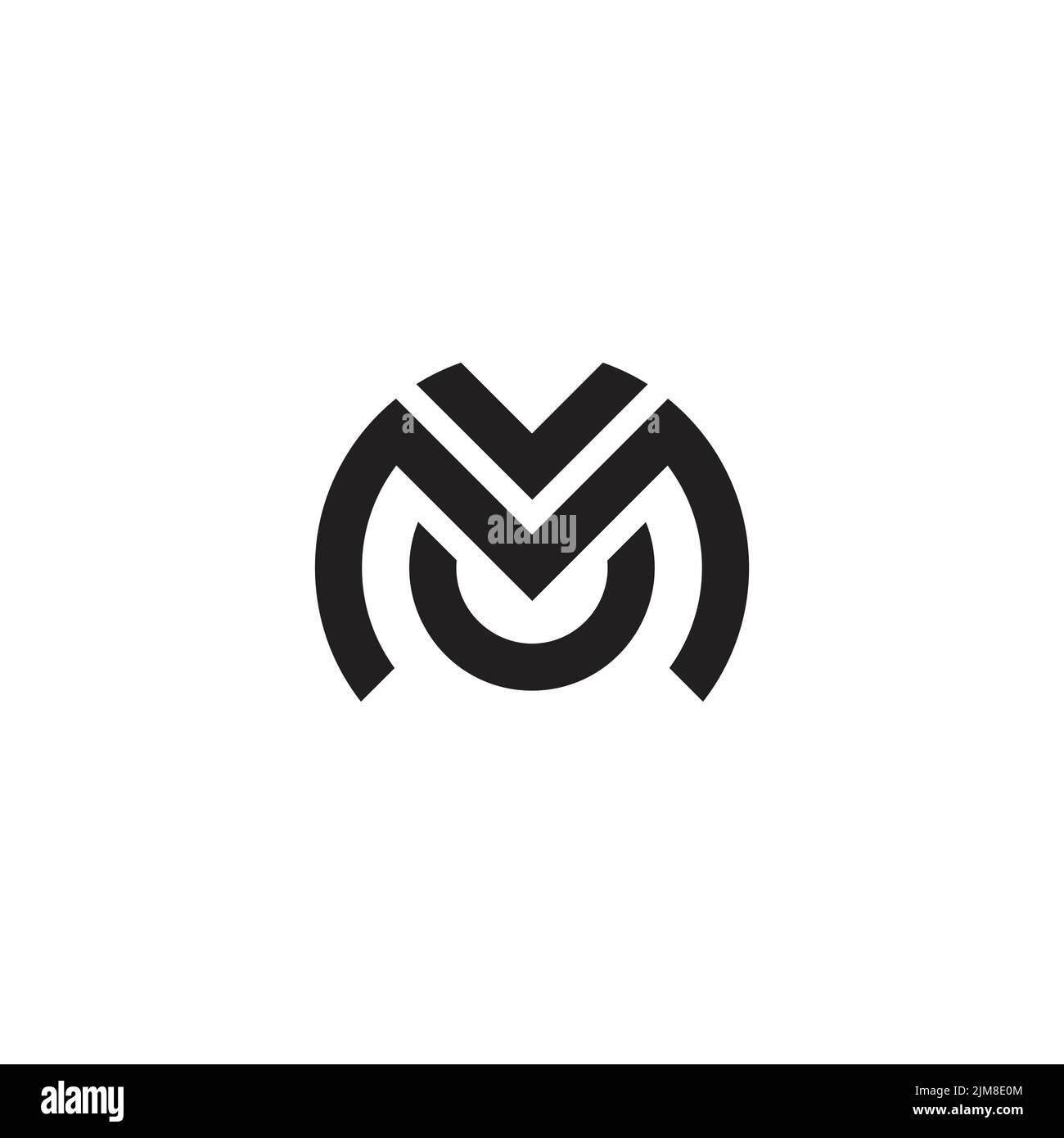 letter mu simple simple geometric line logo vector Stock Vector