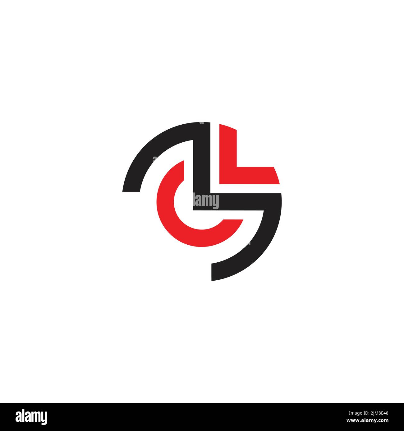 letter cl circle abstract geometric line logo vector Stock Vector