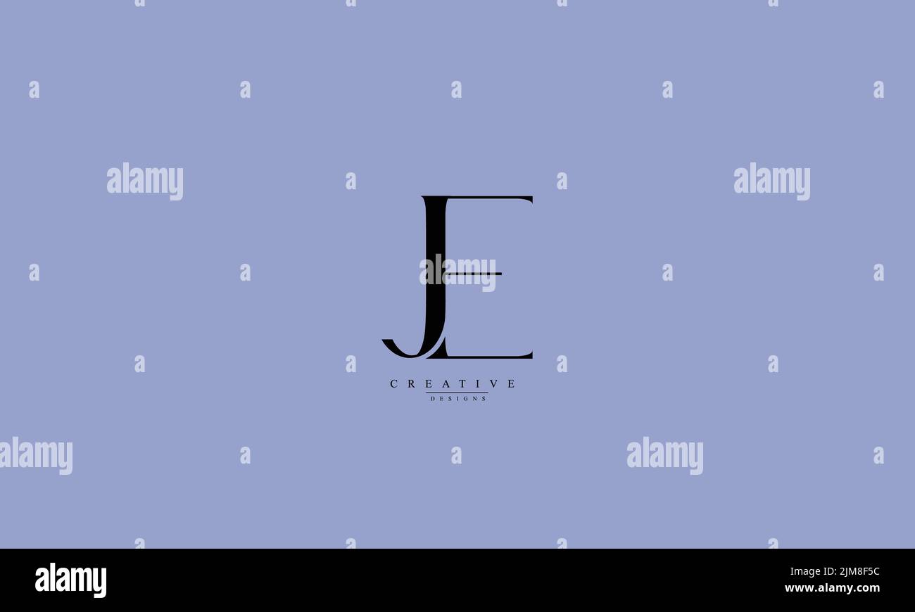 Alphabet letters Initials Monogram logo JE EJ J E Stock Vector