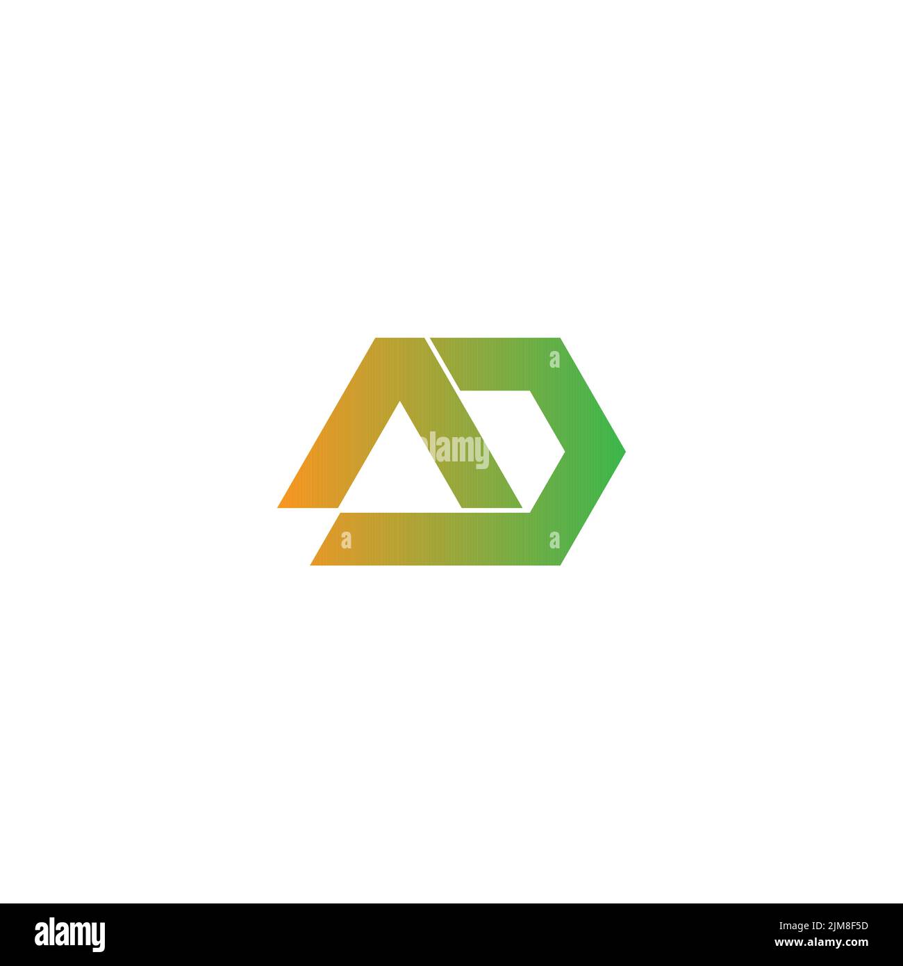 letter ad simple geometric gradient logo vector Stock Vector