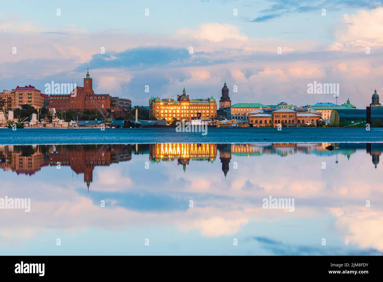 Reflections of Gothenburg city, Sweden. Stock Photo