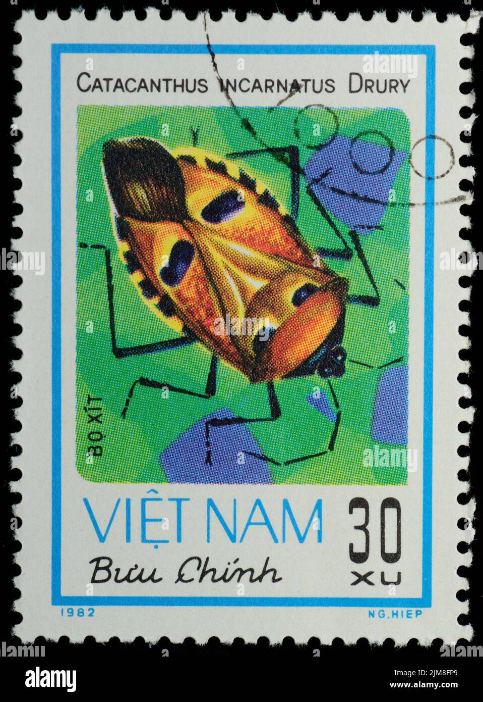 VIETNAM - CIRCA 1982 : stamp - animal insect stink bug Stock Photo