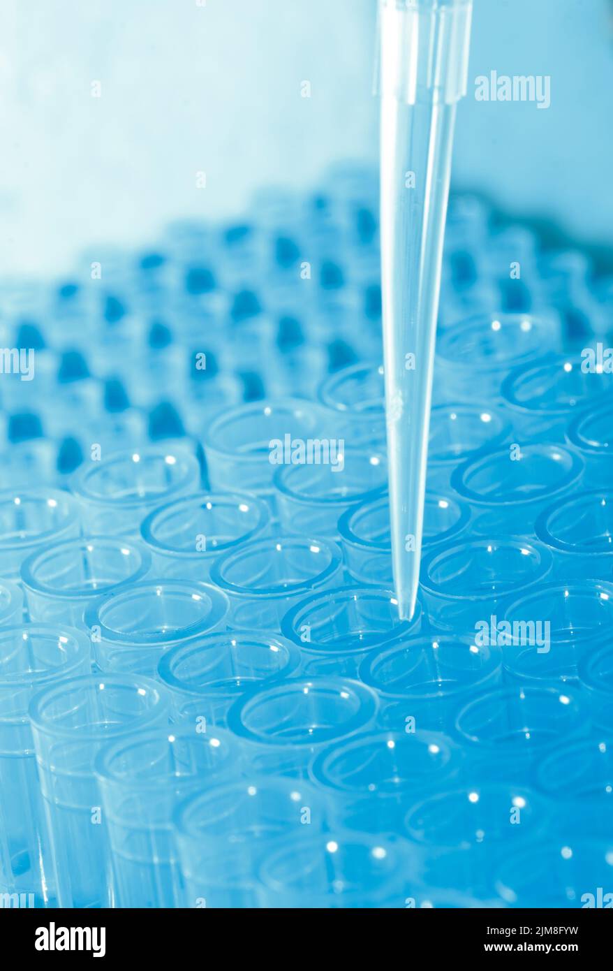 Science test pipette plastic tips Stock Photo Alamy
