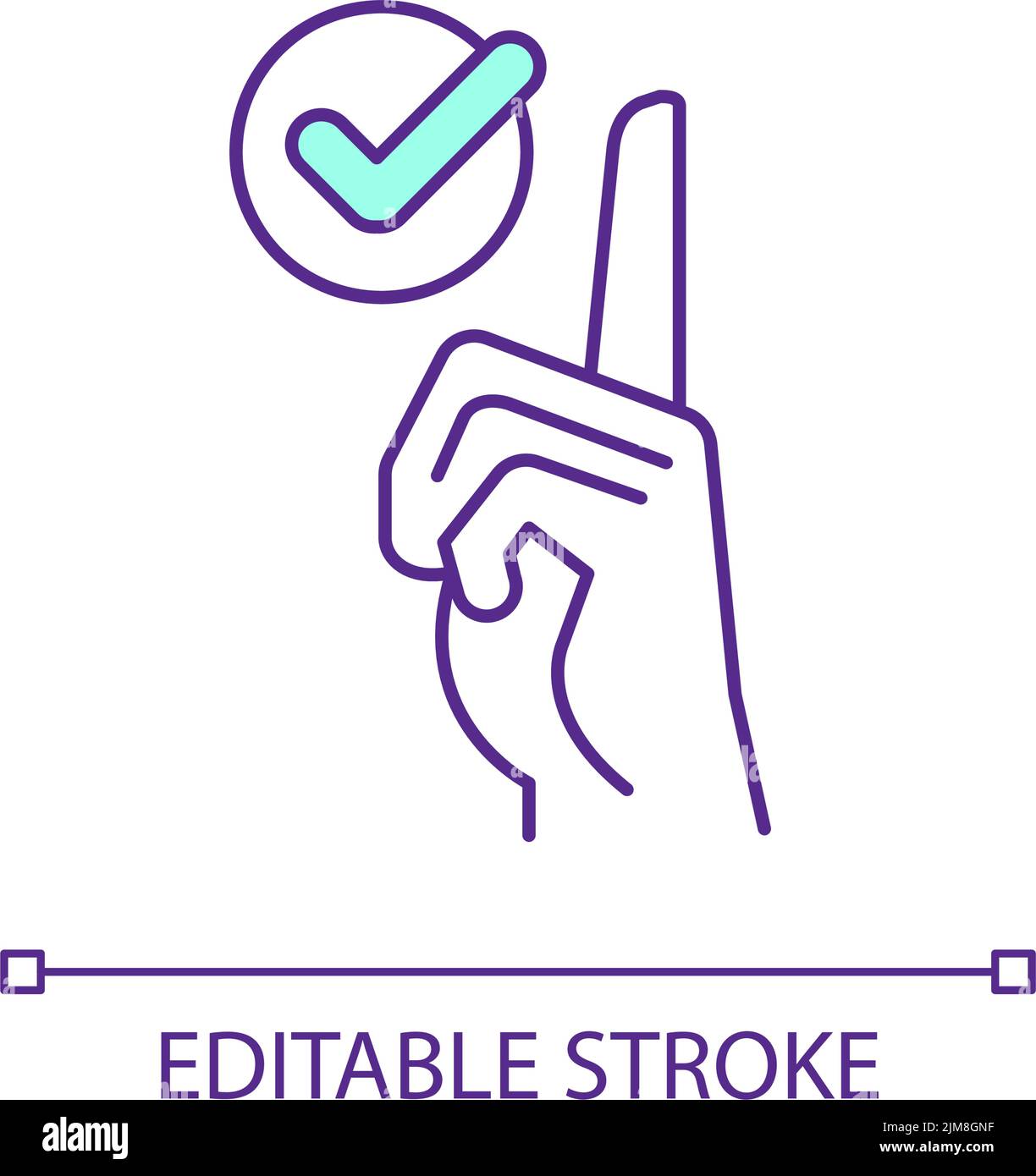 Drawing Attention Gesture RGB Color Icon Stock Vector Image Art Alamy