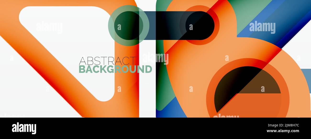Geometric primitives. Lines, circles abstract background Stock Vector