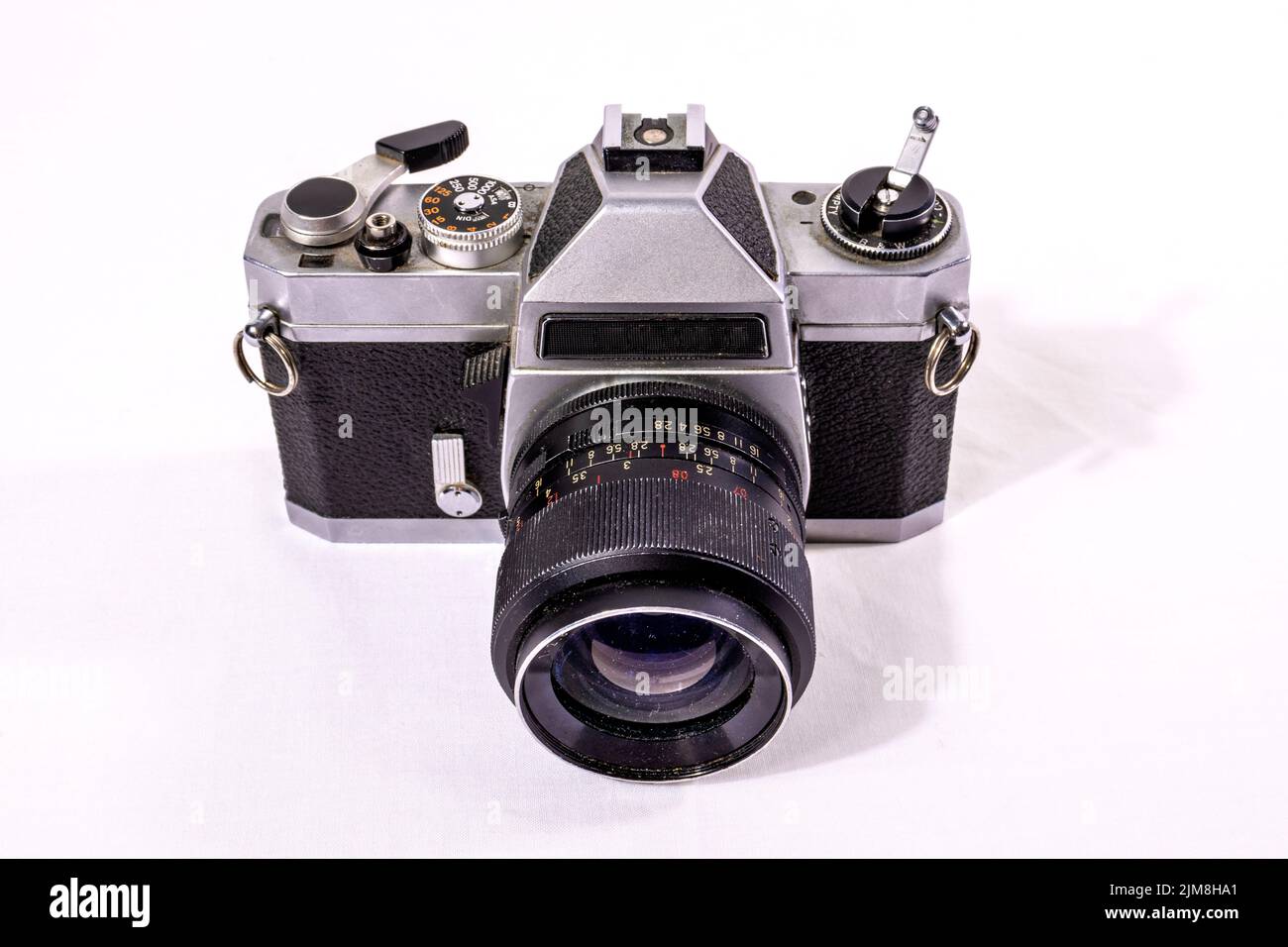 retro analog camera. point of view Stock Photo