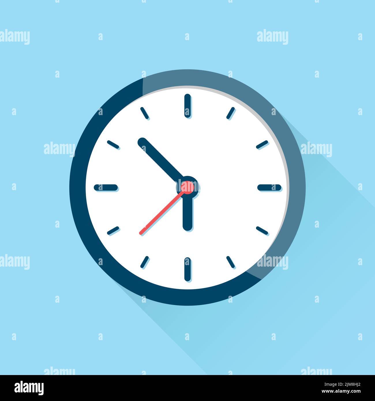 Clock icon illustration in flat style. Watch face vector illustration ...