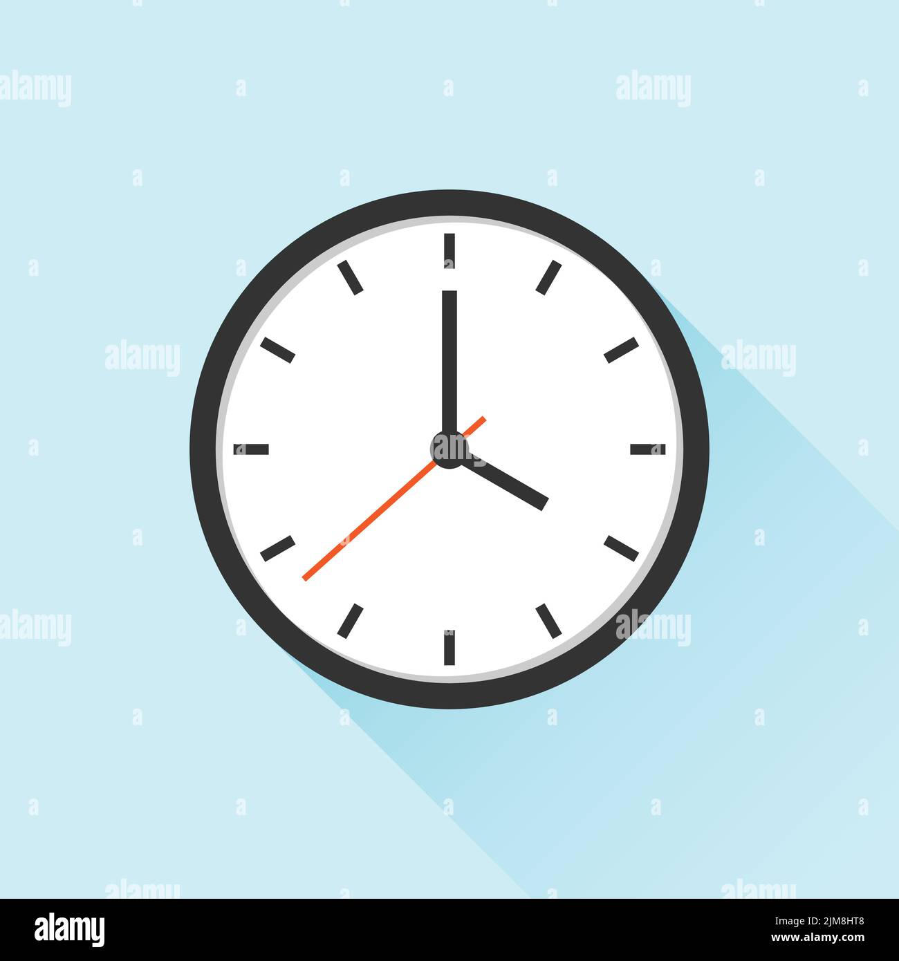 Clock icon illustration in flat style. Watch face vector illustration ...