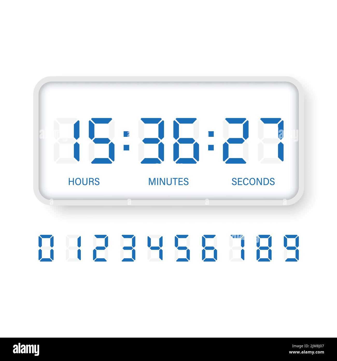 Digital clock number icon illustration in flat style. lcd watch vector ...
